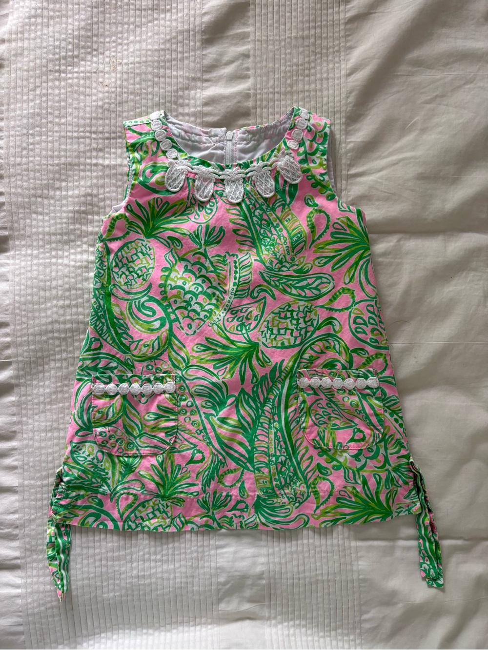 Lilly Pulitzer Pink and Green Pineapple Print Shift Dress